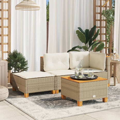 Tuinkruk met kussen 63,5x56x32 cm poly rattan beige