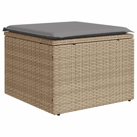 Tuinkruk met kussen 55x55x37 cm poly rattan beige