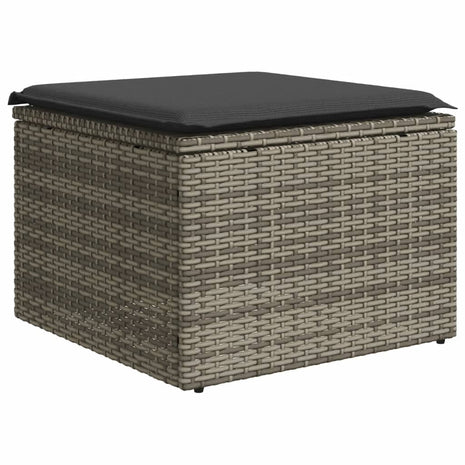 Tuinkruk met kussen 55x55x37 cm poly rattan grijs