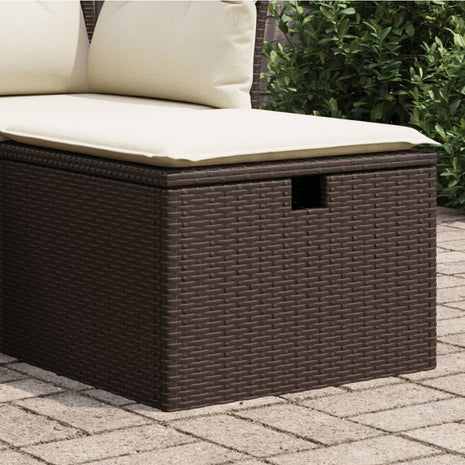 Tuinkruk met kussen 55x55x37 cm poly rattan bruin