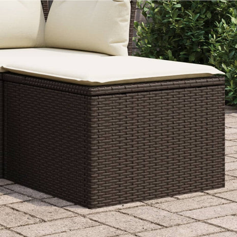 Tuinkruk met kussen 55x55x37 cm poly rattan bruin