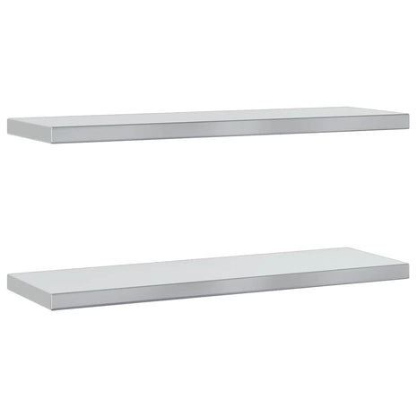 Wandschappen 2 st 75x23,5x3 cm roestvrijstaal zilverkleurig