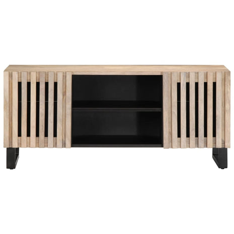 Tv-meubel 105x34x46 cm massief mangohout wit