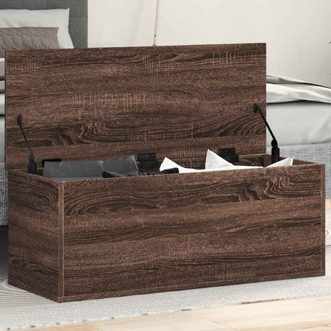 Opbergbox 90x35x35 cm bewerkt hout bruin eikenkleur