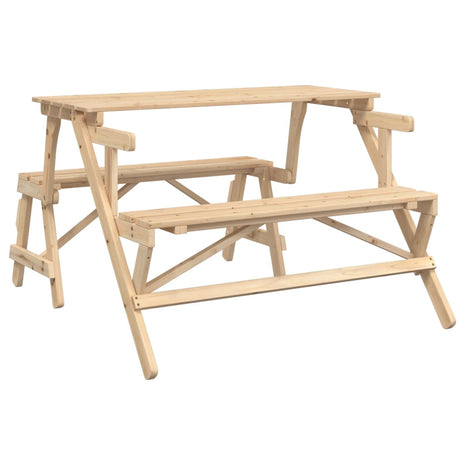 Picknicktafel met banken 2-in-1 ombouwbaar massief vurenhout