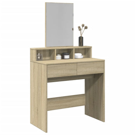 Kaptafel met spiegel 80x41x144,5 cm sonoma eikenkleurig