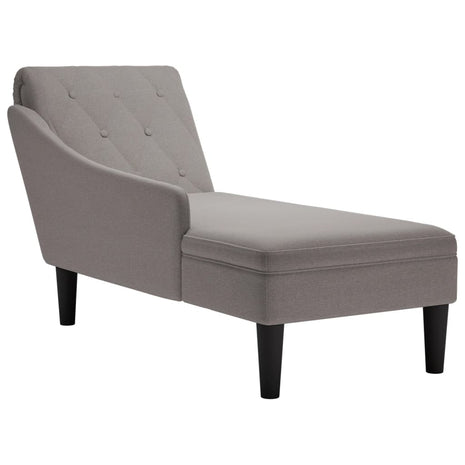 Chaise longue met kussen en rechterarmleuning stof taupe