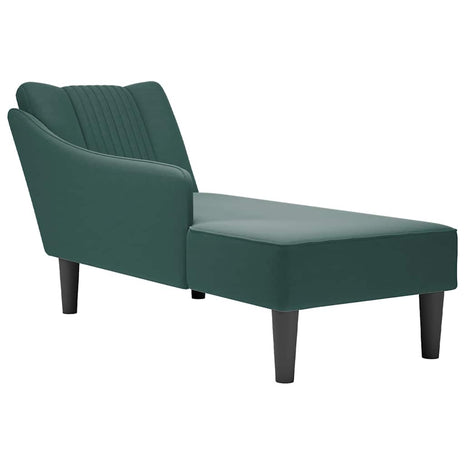 Chaise longue met rechterarmleuning fluweel donkergroen