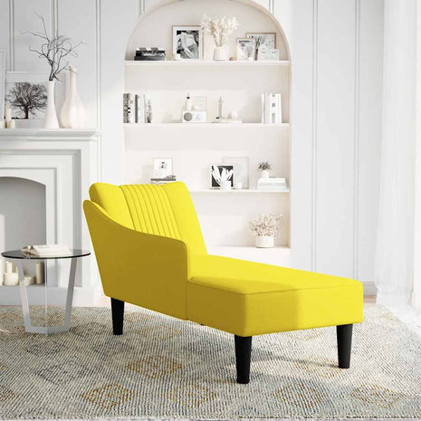 Chaise longue met rechterarmleuning fluweel geel