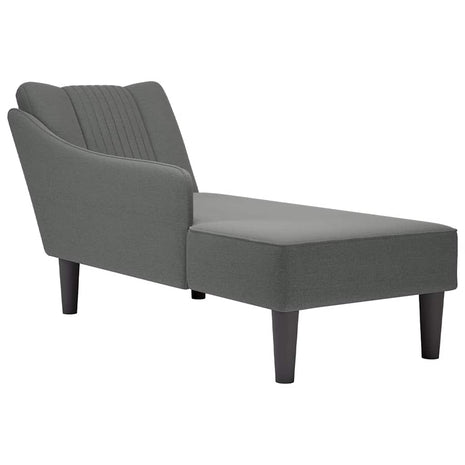 Chaise longue met rechterarmleuning stof donkergrijs