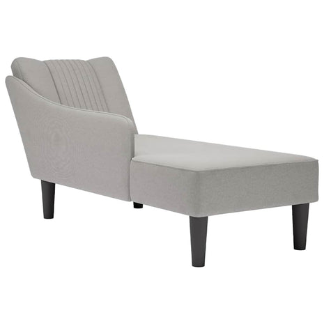 Chaise longue met rechterarmleuning stof wolk grijs