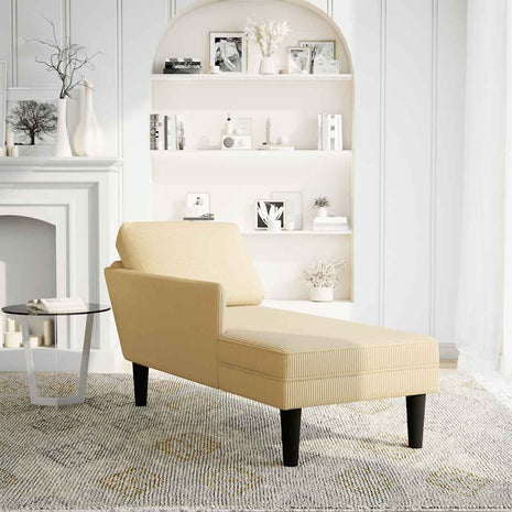 Chaise longue met kussen corduroy stof lichtgroen grijs