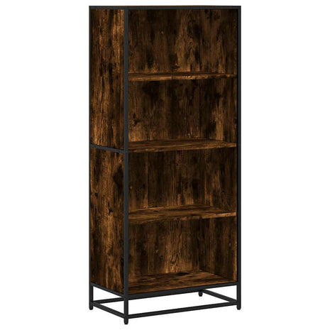 Boekenkast 60x35x139 cm bewerkt hout gerookt eikenkleurig