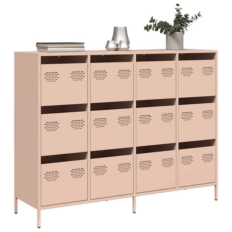 Dressoir 135x39x103,5 cm koudgewalst staal roze