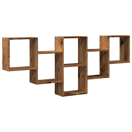 Wandschap 159x18x66 cm bewerkt hout oud houtkleurig