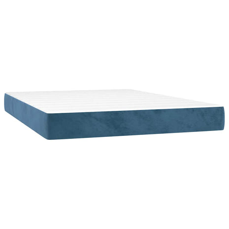 Pocketveringmatras 140x220x20 cm fluweel donkerblauw