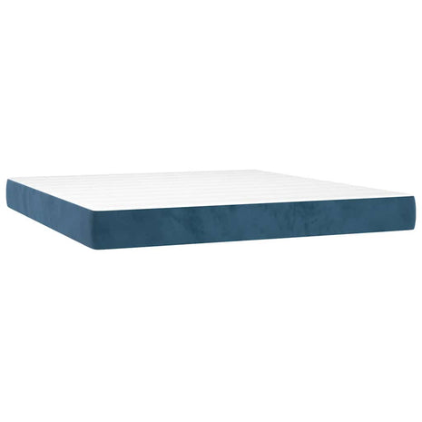 Pocketveringmatras 160x220x20 cm fluweel donkerblauw