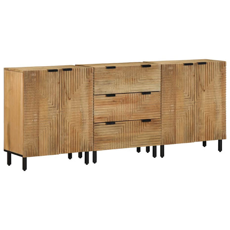 3-delige Dressoirs 60x33x75 cm massief mangohout bruin