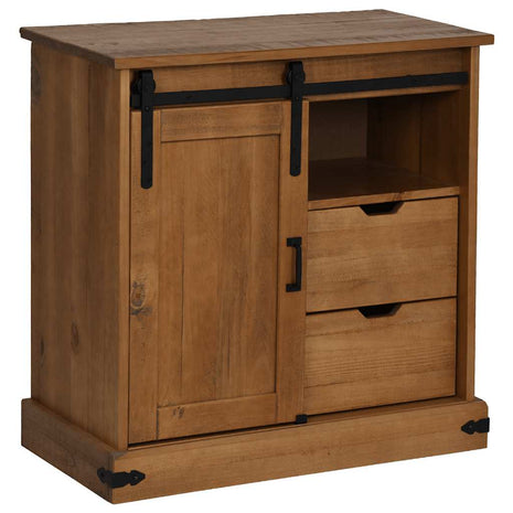 Dressoir HALDEN met schuifdeur 80x40x80 cm massief hout