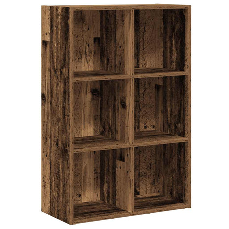 Boekenkast/dressoir 66x30x98 cm bewerkt hout oud houtkleurig