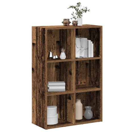 Boekenkast/dressoir 66x30x98 cm bewerkt hout oud houtkleurig