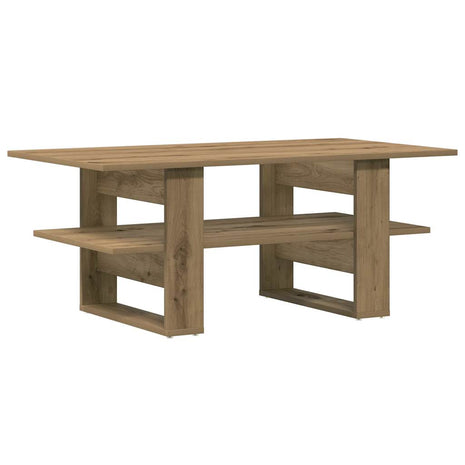 Salontafel 102x55x42 cm bewerkt hout artisanaal eikenkleur