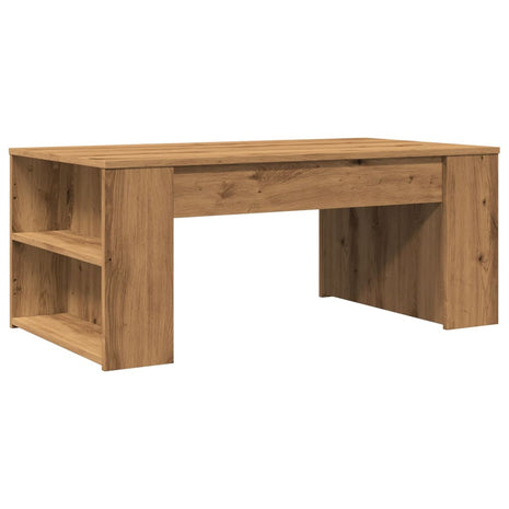 Salontafel 102x55x42 cm bewerkt hout artisanaal eikenkleur