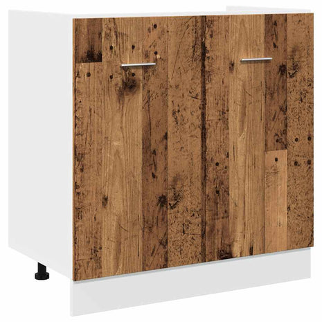 Wastafelonderkast 80x46x81,5 cm bewerkt hout oud houtkleurig