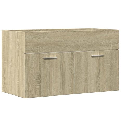 Wastafelkast 90x38,5x46 cm bewerkt hout sonoma eikenkleurig