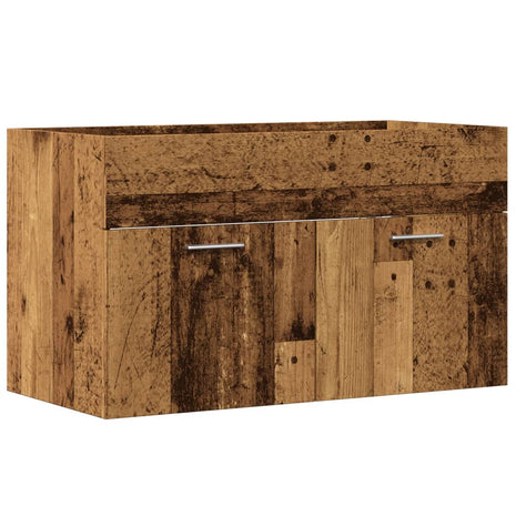 Wastafelkast 90x38,5x46 cm bewerkt hout oud houtkleurig