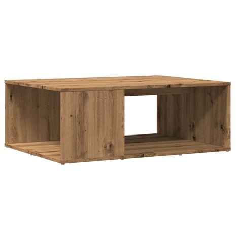 Salontafel 90x67x33 cm bewerkt hout artisanaal eikenkleurig