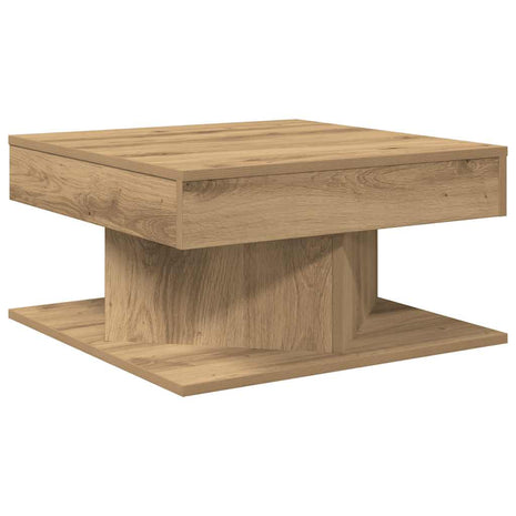 Salontafel 55x55x30 cm bewerkt hout artisanaal eikenkleurig