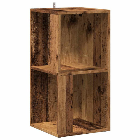 Hoekkast 33x33x67 cm bewerkt hout oud houtkleurig