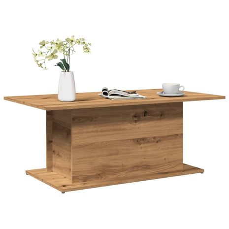 Salontafel 102x55,5x40 cm bewerkt hout artisanaal eikenkleur