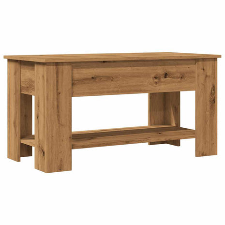 Salontafel 101x49x52 cm bewerkt hout artisanaal eikenkleur