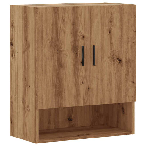 Wandkast 60x31x70 cm bewerkt hout artisanaal eikenkleur