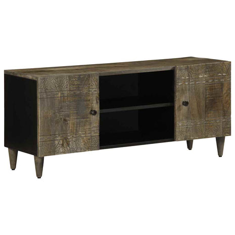 Tv-meubel 105x33,5x46 cm massief mangohout lichtgrijs