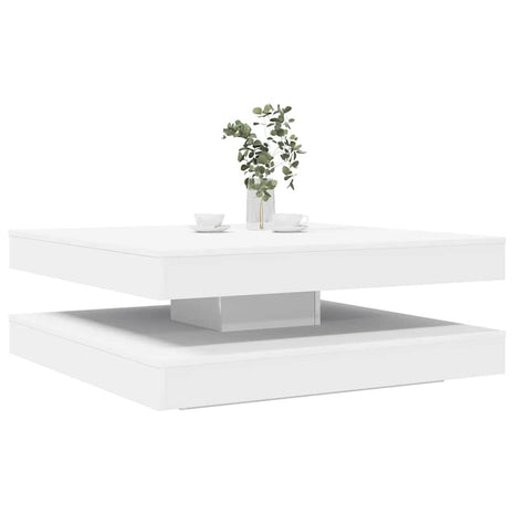 Salontafel 360 graden draaibaar 90x90x34,5 cm wit