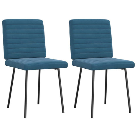 Eetkamerstoelen 2 st fluweel blauw