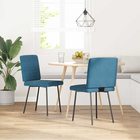 Eetkamerstoelen 2 st fluweel blauw