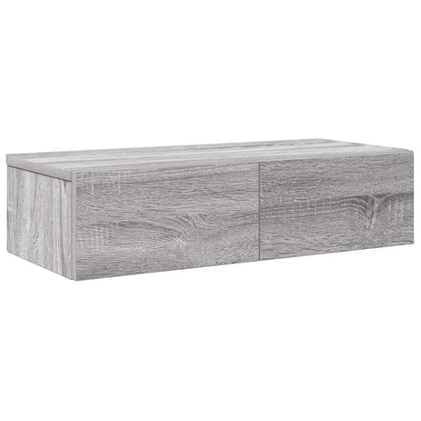 Wandschap met lades 60x26,5x15 cm bewerkt hout grijs sonoma