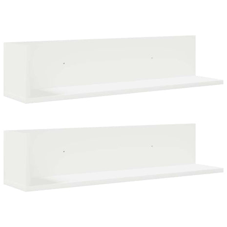 Wandschappen 2 st 75x16,5x16,5 cm bewerkt hout wit