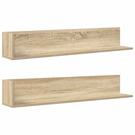 Wandschappen 2 st 100x16,5x16,5 cm bewerkt hout sonoma eiken