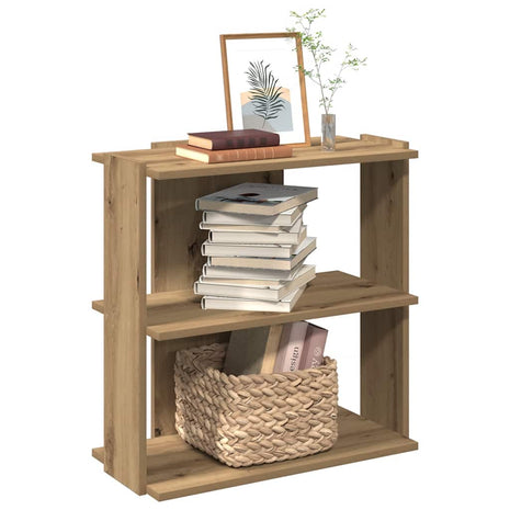 Boekenkast 3-laags 60x30x60 cm bewerkt hout artisanaal eiken