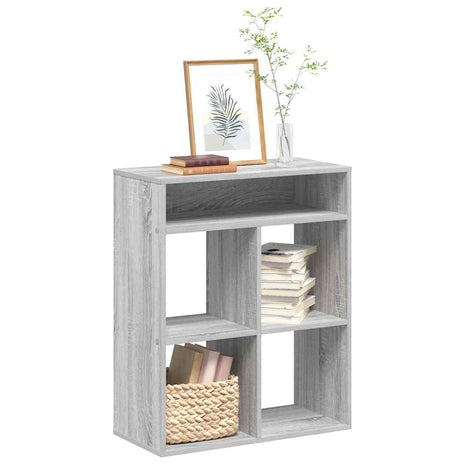 Boekenkast 66x31x80 cm bewerkt hout grijs sonoma eikenkleurig