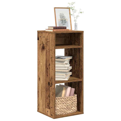 Boekenkast 34x31x80 cm bewerkt hout oud houtkleurig