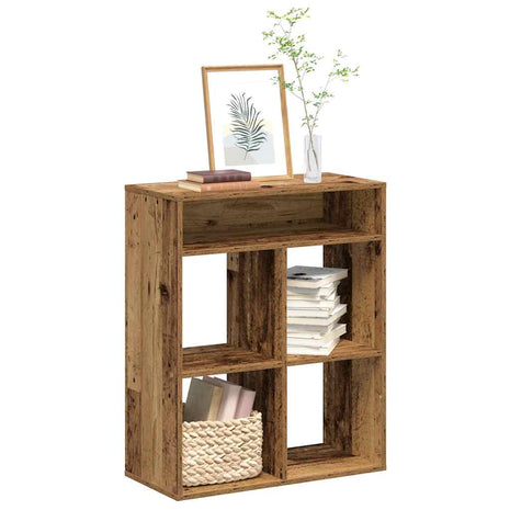 Boekenkast 66x31x80 cm bewerkt hout oud houtkleurig