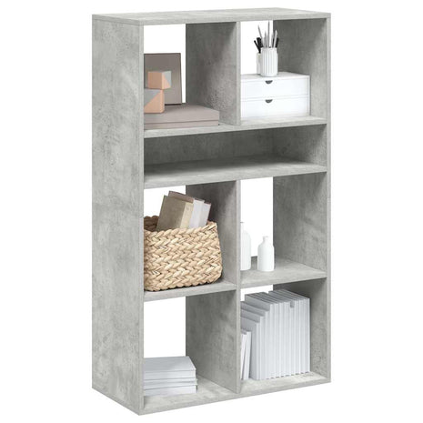 Boekenkast 66x31x112 cm bewerkt hout betongrijs