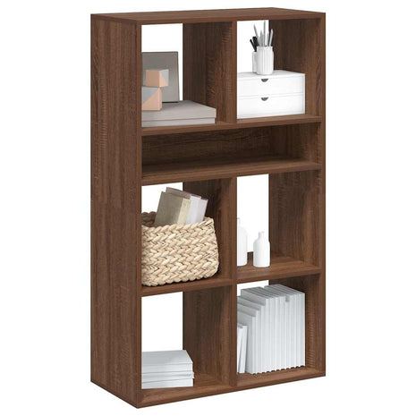 Boekenkast 66x31x112 cm bewerkt hout bruin eikenkleur