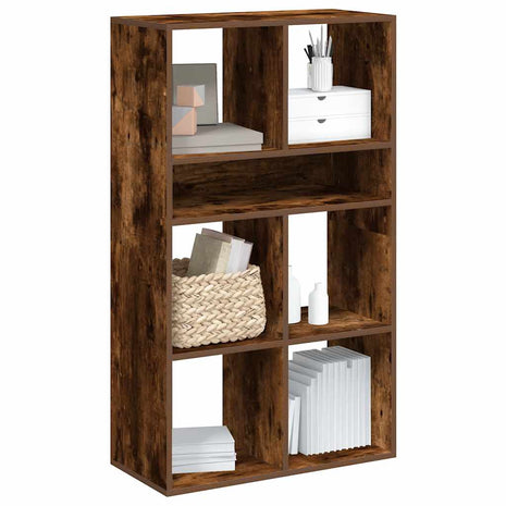 Boekenkast 66x31x112 cm bewerkt hout gerookt eikenkleurig